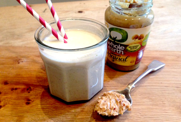 Peanut butter & banana breakfast shake. For Paul. Peanut-butter-&-banana-breakfast-shake